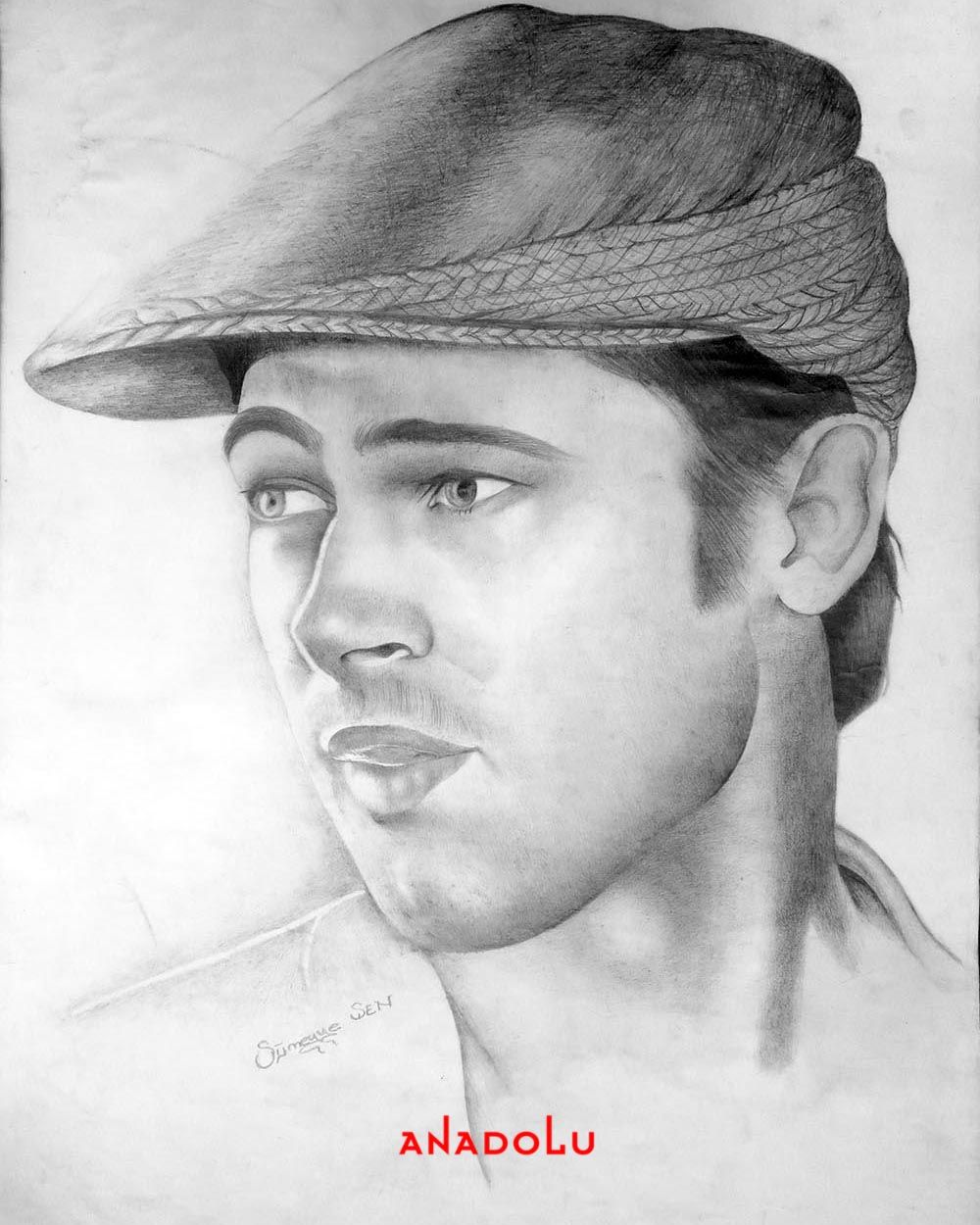 Brad Pitt Karakalem Çizimleri Çukurova