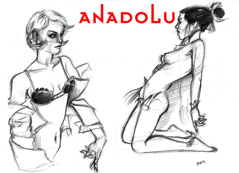 Karakalem Nü Çizimleri Çukurova