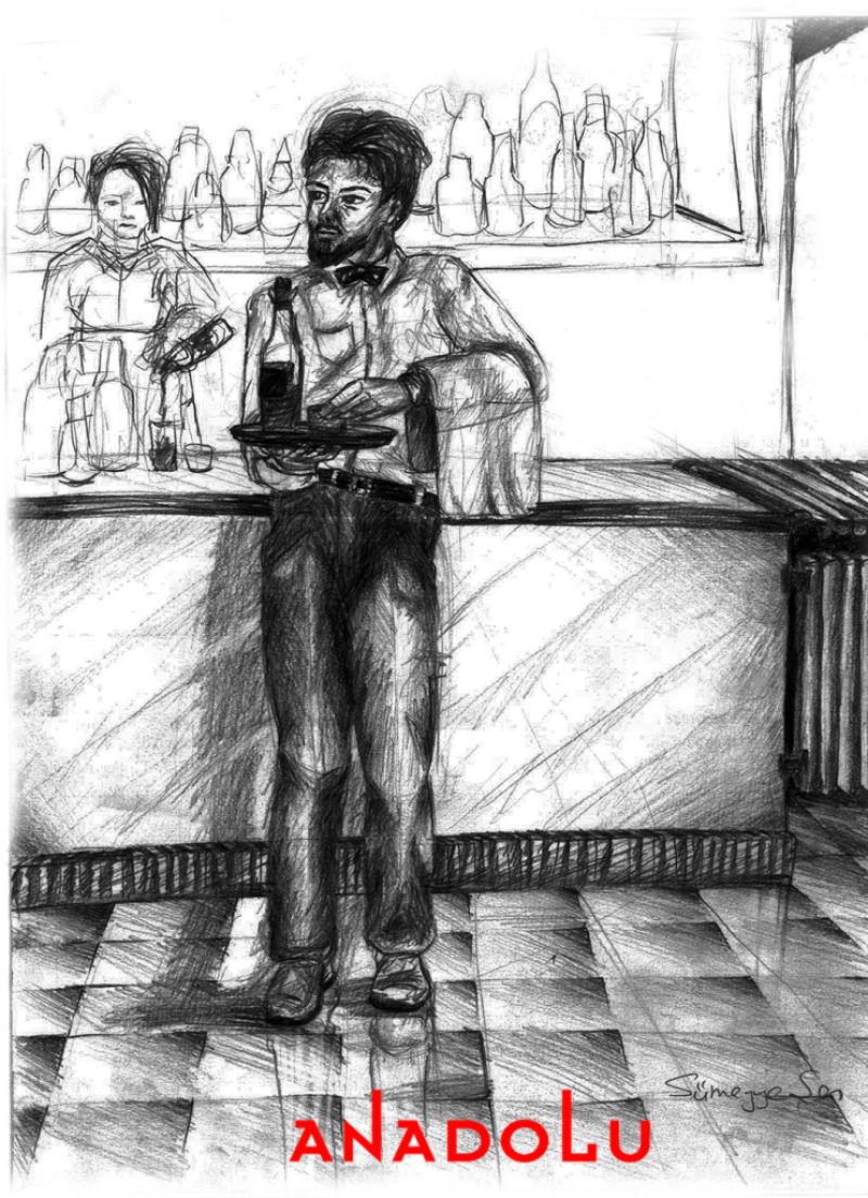 Karakalem Garson Çizim Örneği Çukurova